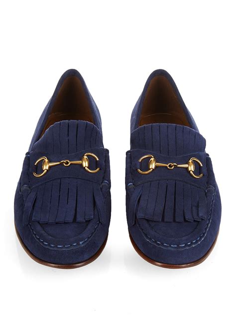 blue gucci loafer|Gucci suede loafers women.